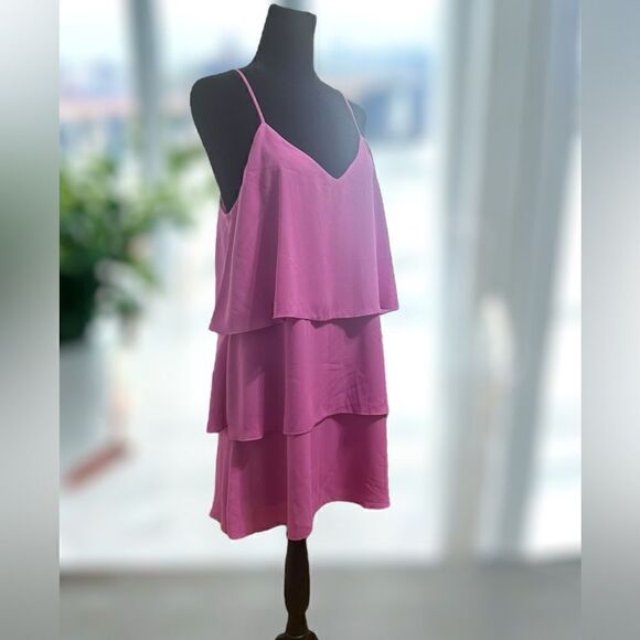 Show Me Your Mumu Womens Ruffle Tiered Spaghetti Strap Mini Barbie Pink Size S - Picture 8 of 14